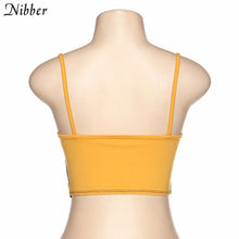 Load image into Gallery viewer, Nibber spring new Letter print cotton crop Top women Vest sleeveless Tube tops stretch Slim Soft Underwear camisoles tank tops