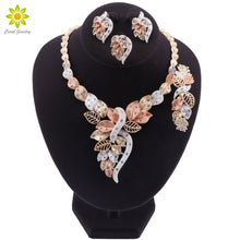 Load image into Gallery viewer, Beaded Necklace Earrings Set Nigerian Woman Wedding Jewelry Set Brand Dubai Gold Colorful Jewelry Sets