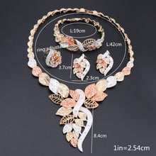 Load image into Gallery viewer, Beaded Necklace Earrings Set Nigerian Woman Wedding Jewelry Set Brand Dubai Gold Colorful Jewelry Sets