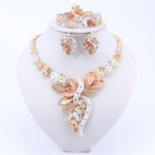 Load image into Gallery viewer, Beaded Necklace Earrings Set Nigerian Woman Wedding Jewelry Set Brand Dubai Gold Colorful Jewelry Sets