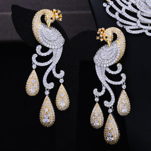 GODKI Luxury Phoenix 4PCS African Necklace Earring Sets Zircon Jewelry Sets For Women Wedding Indian Nigerian Party Jewelry Set