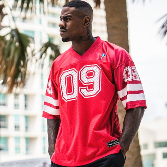 Bodybuilding  Styled Men Breathable Short Sleeve Fitness Gyms Loose Tees