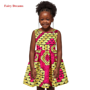 Women Traditional African Clothing Dashiki For Children Cute Sundress Elegant Children Print Summer Ball Gown