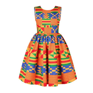 Women Traditional African Clothing Dashiki For Children Cute Sundress Elegant Children Print Summer Ball Gown