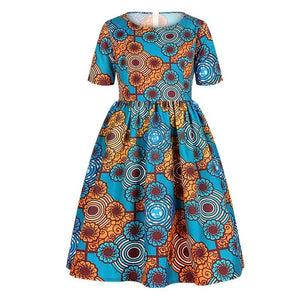 Women Traditional African Clothing Dashiki For Children Cute Sundress Elegant Children Print Summer Ball Gown