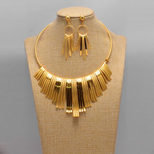 Load image into Gallery viewer, African jewelry set nigerian wedding For Women Bridal African Gold Color Jewelry Set Dubai Necklace Earrings Bride Gift