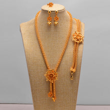 Load image into Gallery viewer, African jewelry set nigerian wedding For Women Bridal African Gold Color Jewelry Set Dubai Necklace Earrings Bride Gift