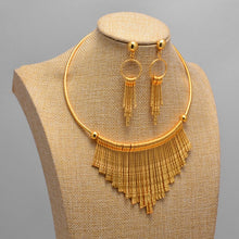 Load image into Gallery viewer, African jewelry set nigerian wedding For Women Bridal African Gold Color Jewelry Set Dubai Necklace Earrings Bride Gift
