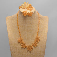 Load image into Gallery viewer, African jewelry set nigerian wedding For Women Bridal African Gold Color Jewelry Set Dubai Necklace Earrings Bride Gift
