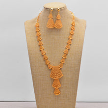 Load image into Gallery viewer, African jewelry set nigerian wedding For Women Bridal African Gold Color Jewelry Set Dubai Necklace Earrings Bride Gift