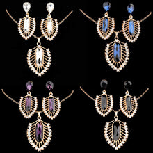 Load image into Gallery viewer, Dubai Gold Jewelry Nigerian Crystal Necklace Drop Earrings Women African New Bridal Jewelry Sets