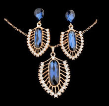 Load image into Gallery viewer, Dubai Gold Jewelry Nigerian Crystal Necklace Drop Earrings Women African New Bridal Jewelry Sets