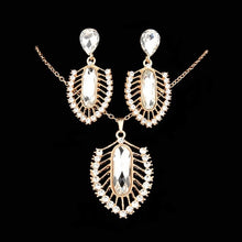 Load image into Gallery viewer, Dubai Gold Jewelry Nigerian Crystal Necklace Drop Earrings Women African New Bridal Jewelry Sets