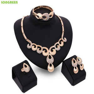 Zircon Wedding Jewelry Sets Nigerian Stainless Steel African Dubai Jewelry Sets