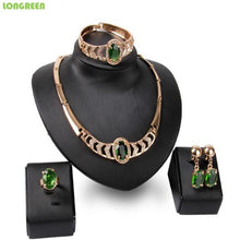 Load image into Gallery viewer, Zircon Wedding Jewelry Sets Nigerian Stainless Steel African Dubai Jewelry Sets