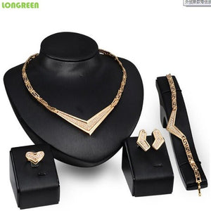 Zircon Wedding Jewelry Sets Nigerian Stainless Steel African Dubai Jewelry Sets