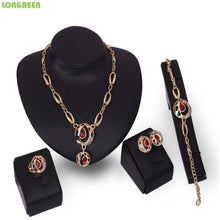 Load image into Gallery viewer, Zircon Wedding Jewelry Sets Nigerian Stainless Steel African Dubai Jewelry Sets