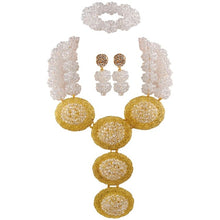 Load image into Gallery viewer, Army Green fashion Nigerian wedding African jewelry set  crystal necklace bridal jewelry sets