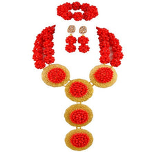 Load image into Gallery viewer, Army Green fashion Nigerian wedding African jewelry set  crystal necklace bridal jewelry sets