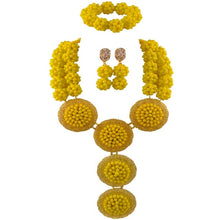 Load image into Gallery viewer, Army Green fashion Nigerian wedding African jewelry set  crystal necklace bridal jewelry sets