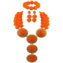 Load image into Gallery viewer, Army Green fashion Nigerian wedding African jewelry set  crystal necklace bridal jewelry sets