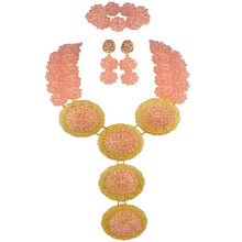 Load image into Gallery viewer, Army Green fashion Nigerian wedding African jewelry set  crystal necklace bridal jewelry sets