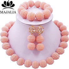 Load image into Gallery viewer, Classic Nigerian Wedding African Jewelry Set Hot pink Crystal Necklace Bride Jewelry Sets