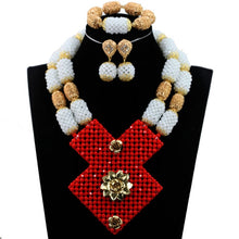 Load image into Gallery viewer, Bright Yellow Crystal African Wedding Jewelry Sets Nigerian Gold Bead Pendant Necklace Bride Jewelry Set Handmade Jewelry