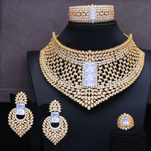 Load image into Gallery viewer, GODKI BIG Super Luxury Chokers 4PC African Necklace Zircon Jewelry Sets For Women Wedding Indian Nigerian Party Jewelry Set 2020