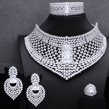 Load image into Gallery viewer, GODKI BIG Super Luxury Chokers 4PC African Necklace Zircon Jewelry Sets For Women Wedding Indian Nigerian Party Jewelry Set 2020