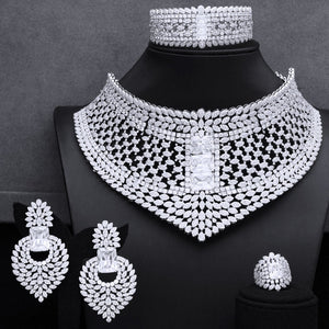 GODKI BIG Super Luxury Chokers 4PC African Necklace Zircon Jewelry Sets For Women Wedding Indian Nigerian Party Jewelry Set 2020