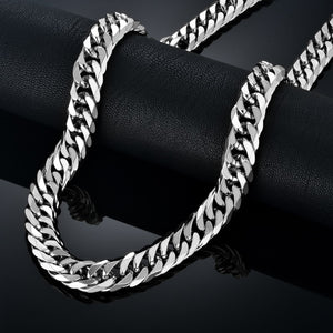 Hip Hop Style 14MM Cuban Chain Necklace & Bracelet Set For Men Gift Wholesale African Dubai Gold Stainless Steel Jewelry Sets