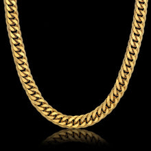 Load image into Gallery viewer, Hip Hop Style 14MM Cuban Chain Necklace &amp; Bracelet Set For Men Gift Wholesale African Dubai Gold Stainless Steel Jewelry Sets