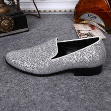 Load image into Gallery viewer, Christia Bella Men Loafers Fashion Genuine Leather Shoes Sequines Dress Office Men Shoes Slip on Pointed Top Personalized Shoes