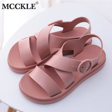 Load image into Gallery viewer, MCCKLE Flat Sandals Women Shoes Gladiator Open Toe Buckle Soft Jelly Sandals Female Casual Women&#39;s Flat Platform Beach Shoes