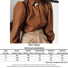 Load image into Gallery viewer, Sweetown Black Faux Leather Blouses Shirt Women Streetwear Covered Button Turn Down Collar Ladies Blouses Manches Bouffantes