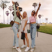 Load image into Gallery viewer, Nibber autumn Solid basic knit full sleeve bottoming shirt women 2019fashion Harajuku girls Single-breasted casual top tee shirt