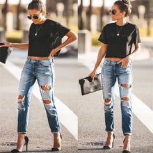 Load image into Gallery viewer, 2020 Spring Fashion Hole Ripped Jeans Women Destroyed Cool Denim Mid Waist Skinny Jeans Pants Summer Slim Pencil Jeans Trousers