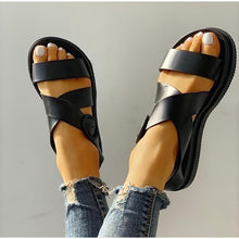 Load image into Gallery viewer, MCCKLE Flat Sandals Women Shoes Gladiator Open Toe Buckle Soft Jelly Sandals Female Casual Women&#39;s Flat Platform Beach Shoes