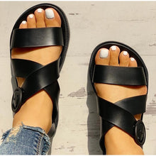 Load image into Gallery viewer, MCCKLE Flat Sandals Women Shoes Gladiator Open Toe Buckle Soft Jelly Sandals Female Casual Women&#39;s Flat Platform Beach Shoes