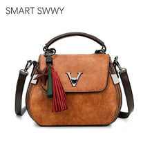 Load image into Gallery viewer, 2020 Genuine Leather Women Bags V letters Designer Handbags Luxury Lady Shoulder Crossbody Bag Tassel Women Brand Messenger Bag