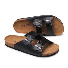 Load image into Gallery viewer, Men &amp; Women Cork Fashion Sandals 2020 Casual Summer Beach Gladiator Buckle Two Straps Shoe Flat Slippers Dropshipping