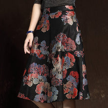 Load image into Gallery viewer, OL Style 100% Real Leather Skirt Female Street Printed Pleated Midi Skirt Plus Size Elegant High Waist Sheepskin Office Skirt