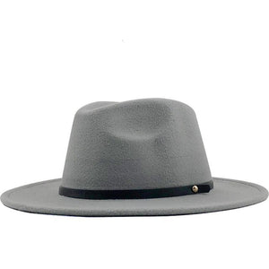 New Women Men Winter Wool Fedora Hat With Leather Ribbon Gentleman Elegant Lady Autumn Wide Brim Jazz Church Panama Sombrero Cap