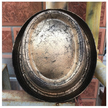 Load image into Gallery viewer, Leather Steampunk Hat Men Fedora Hat Gold Pork Pie Hat Flat Top Hat For Gentleman Bowler Gambler Cosplay Hat Size M L