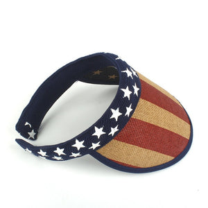 USA American Flag Straw Cowboy Hat For Women Men Western Cowgirl Sombrero Hombre Jazz Caps Size 58CM