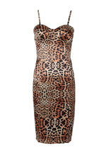 Load image into Gallery viewer, Newest Sexy V Neck Leopard Women Summer Dress Celebrity Designer Fashion Dress Vestido