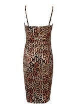 Load image into Gallery viewer, Newest Sexy V Neck Leopard Women Summer Dress Celebrity Designer Fashion Dress Vestido