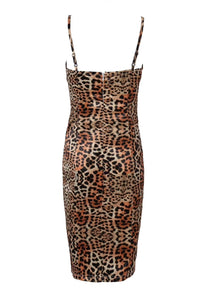 Newest Sexy V Neck Leopard Women Summer Dress Celebrity Designer Fashion Dress Vestido