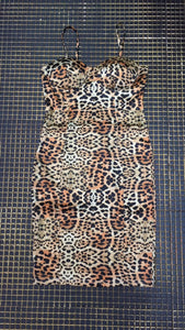 Newest Sexy V Neck Leopard Women Summer Dress Celebrity Designer Fashion Dress Vestido